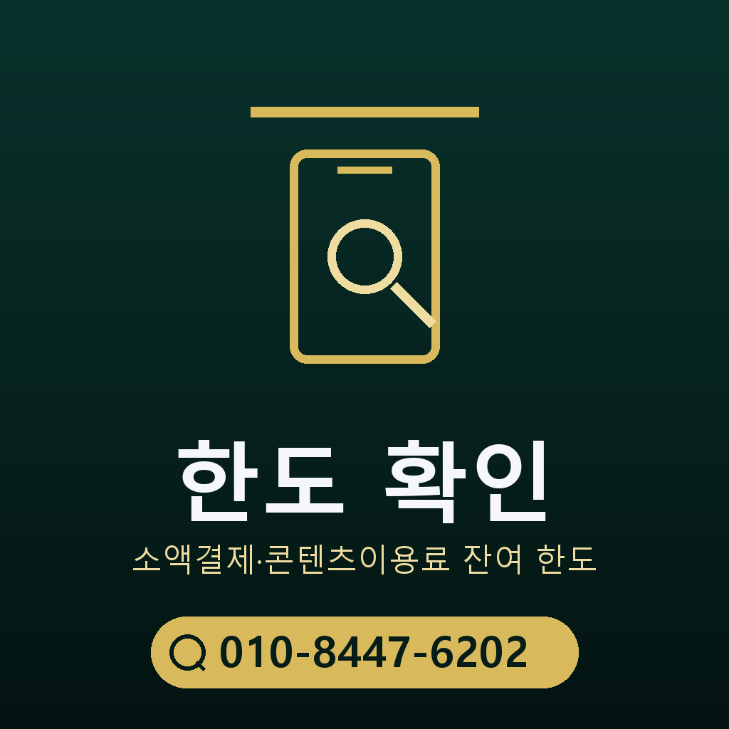 소액결제 한도 확인